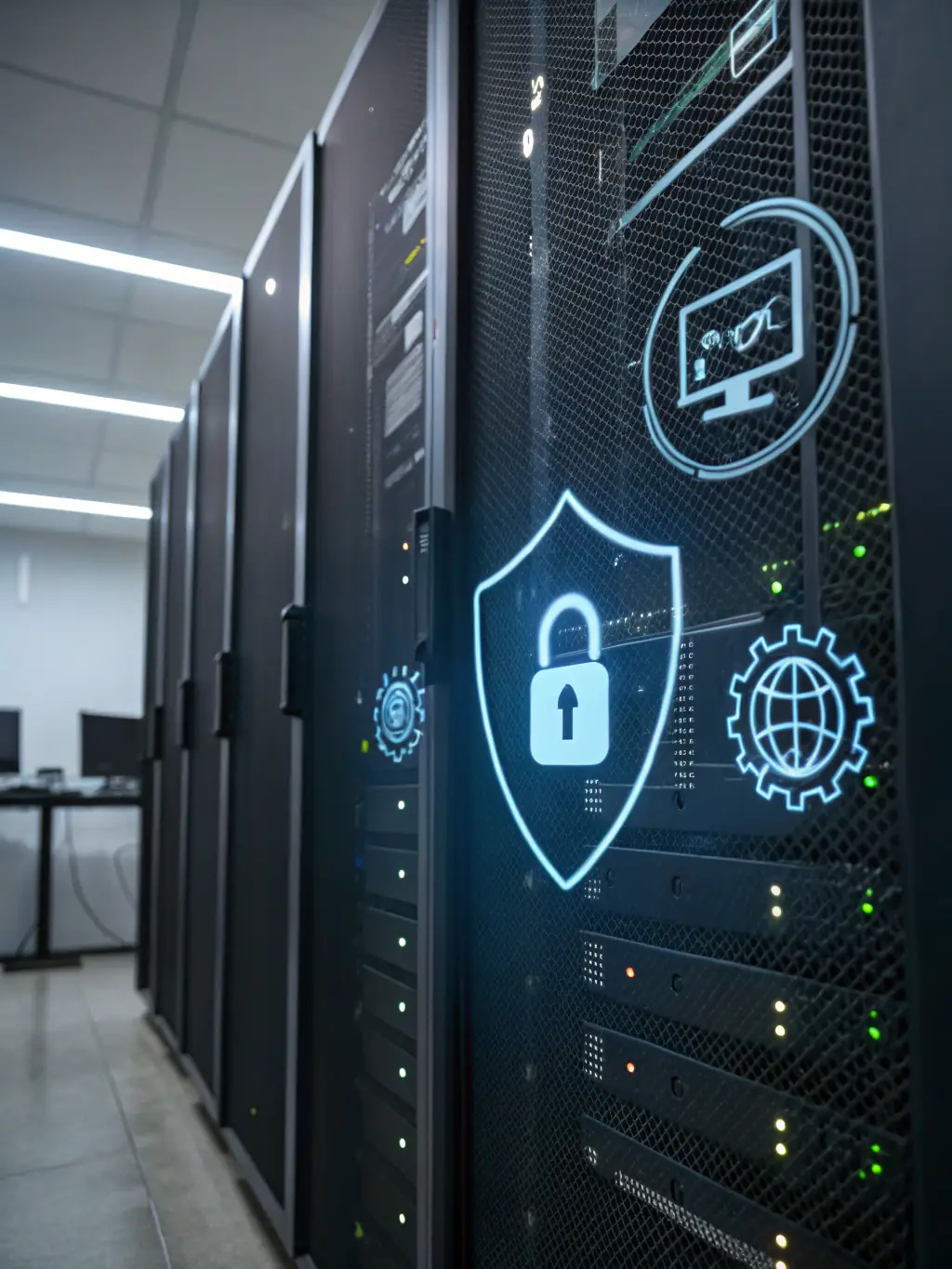 A secure data storage icon with multiple layers of protection, symbolizing the enhanced security and compliance features of Vastmet Systems.